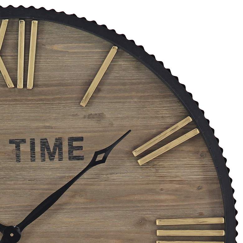 Image 2 Marren Woods Black Metal 36" Round Wall Clock more views