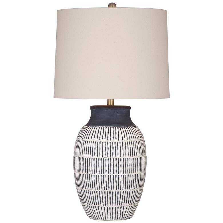 Image 1 Marrengo 30" High Blue And White Table Lamp
