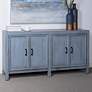 Thumbnail1 of Marriet 60" Wide Olive Blue 4-Door Wooden Cabinet