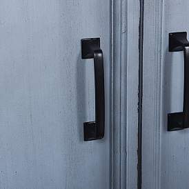 Image5 of Marriet 60" Wide Olive Blue 4-Door Wooden Cabinet more views