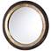 Marsa Brown-Wash and Antiqued Aluminum 32" Round Wall Mirror