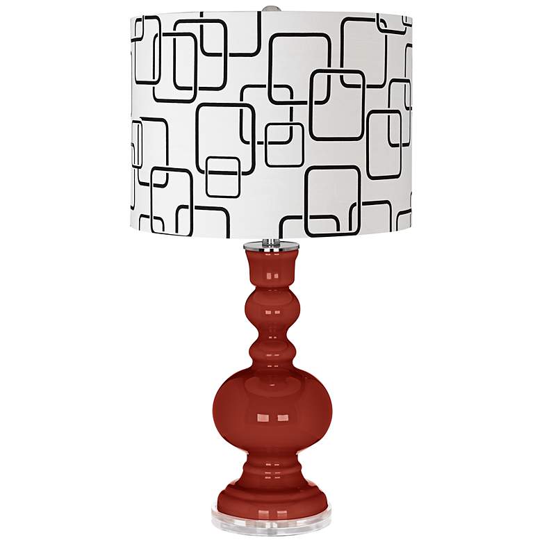Image 1 Marsala Abstract Rectangle Shade Apothecary Table Lamp
