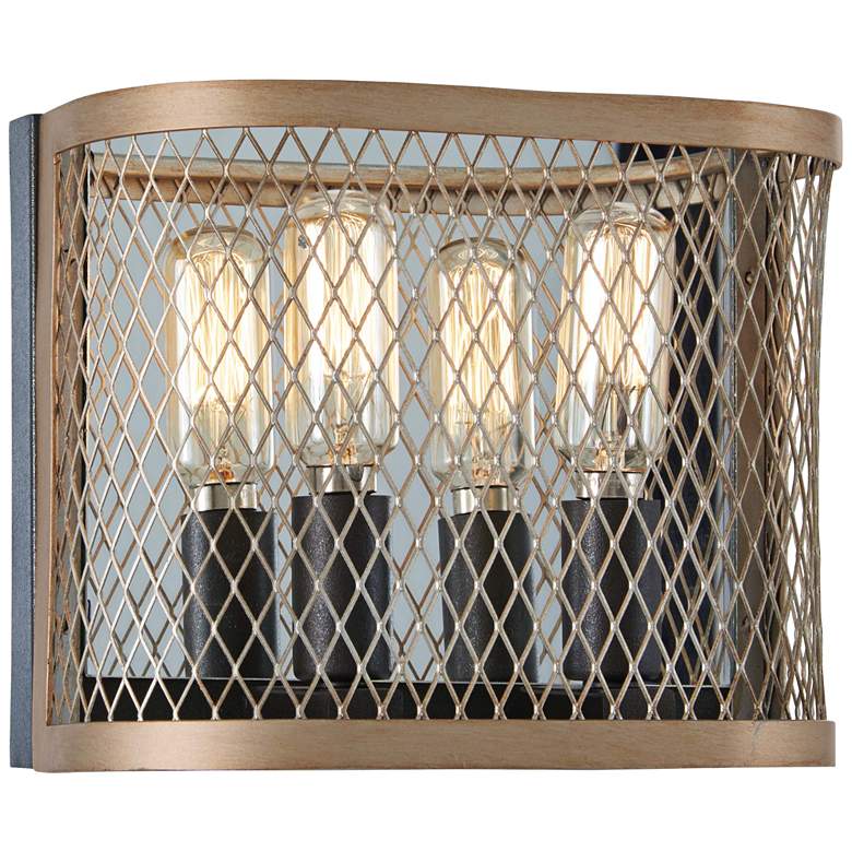 Image 1 Marsden Commons 6 1/2"H Iron and Gold 2-Light Wall Sconce