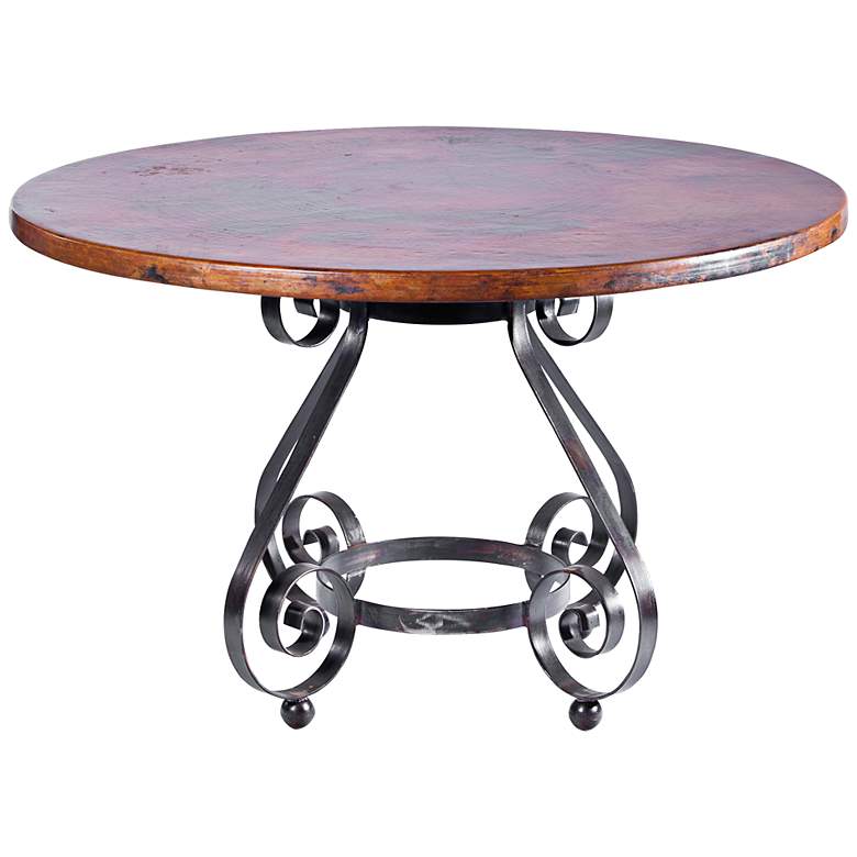 Image 1 Marseille Hammered Copper 48 inch Round Dining Table