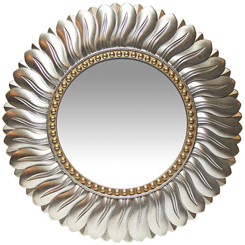 Image 1 Marseille Silver and Gold 21 1/2 inch Round Wall Mirror