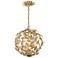 Marselle 16 1/2" Wide Antique Gold Sphere Pendant Light