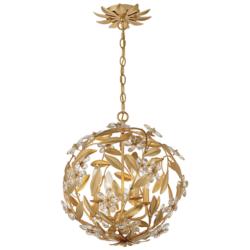 Marselle 16 1/2" Wide Antique Gold Sphere Pendant Light