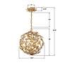 Marselle 16 1/2" Wide Antique Gold Sphere Pendant Light