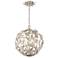 Marselle 16 1/2" Wide Antique Silver Globe 4-Light Pendant