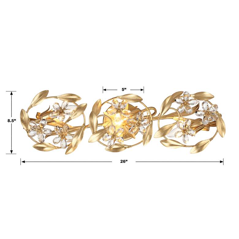 Image 5 Marselle 26" Wide Antique Gold 3-Light Bath Light more views