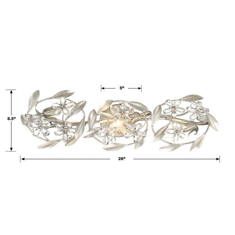 Image 5 Marselle 26" Wide Antique Silver 3-Light Vanity Bath Light more views