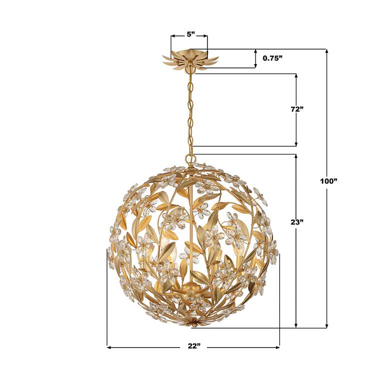 Image 7 Marselle 6 Light Antique Gold Pendant more views