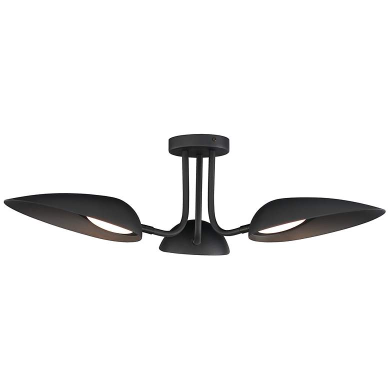 Image 2 Marsh 3-Light LED Semi-Flush Mount Black