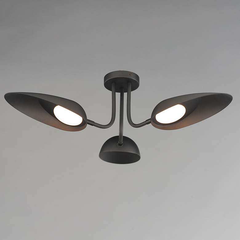 Image 1 Marsh 3-Light LED Semi-Flush Mount Black
