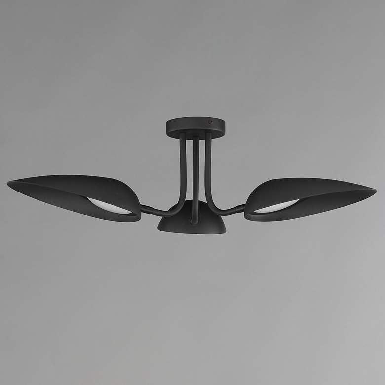Image 3 Marsh 3-Light LED Semi-Flush Mount Black more views