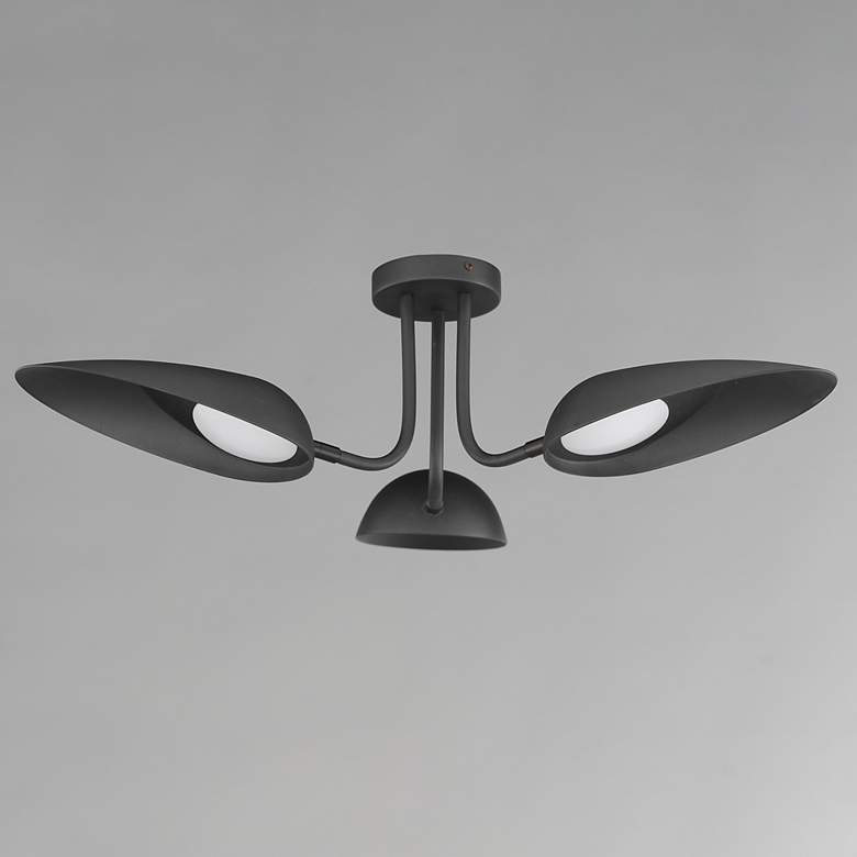 Image 4 Marsh 3-Light LED Semi-Flush Mount Black more views