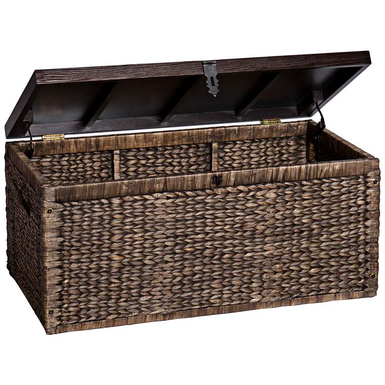 Image 2 Marsh 37 3/4" Wide Blackwash Espresso Finish Storage Trunk more views