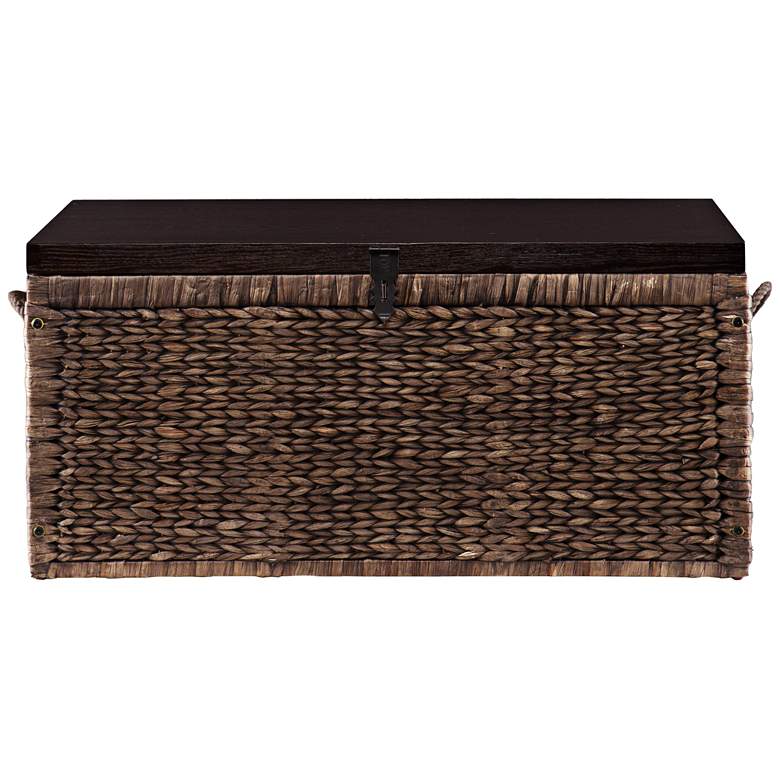 Image 3 Marsh 37 3/4" Wide Blackwash Espresso Finish Storage Trunk more views