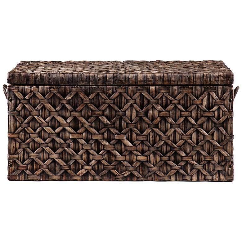 Image 3 Marsh 37 3/4" Wide Blackwash Water Hyacinth Storage Trunk more views