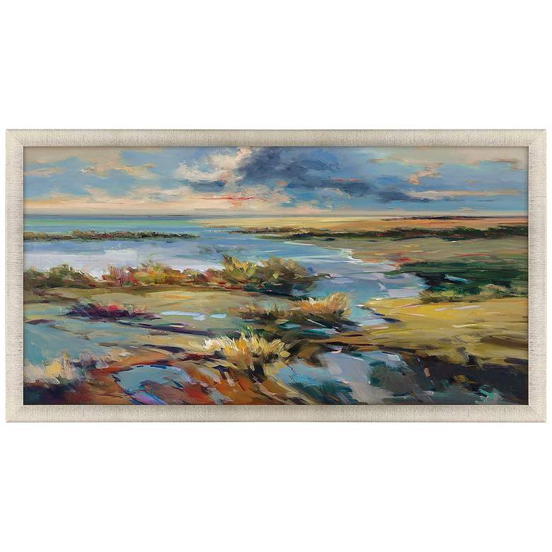 Image 2 Marsh Light 51 inch Wide Rectangular Giclee Framed Wall Art