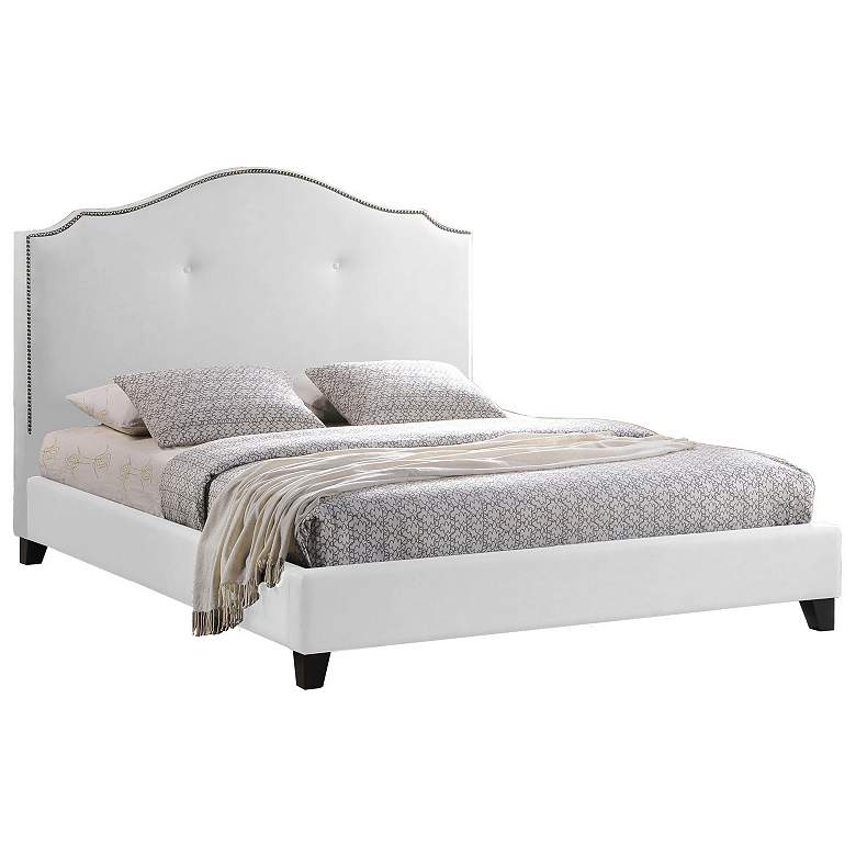 Image 1 Marsha Scalloped White Modern Queen Bed