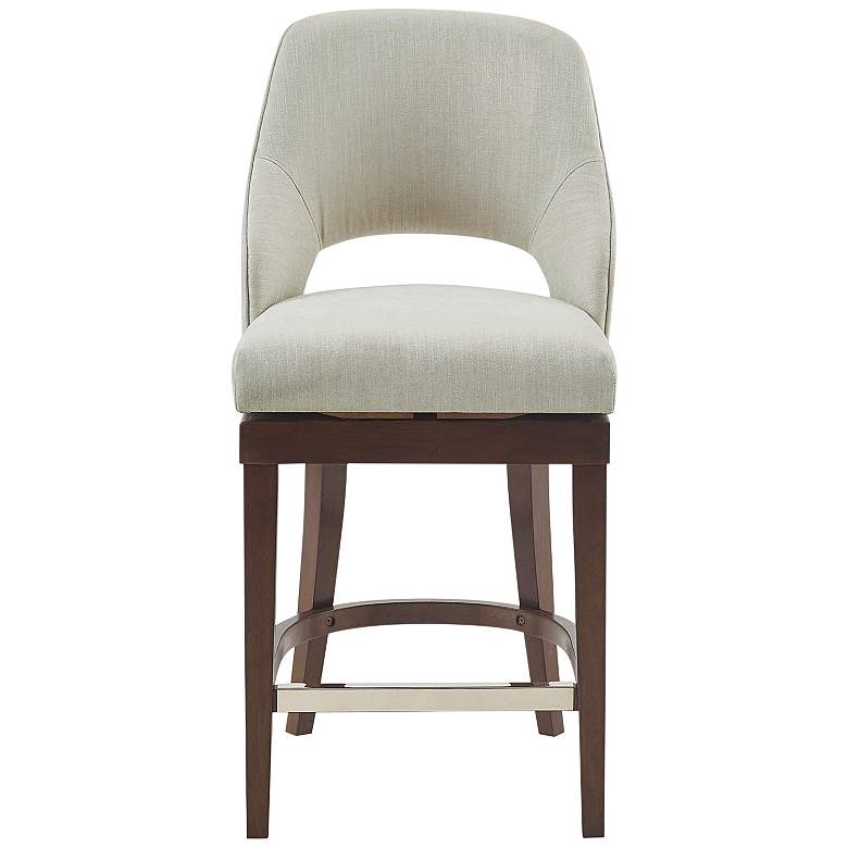 Image 5 Marshall 25 3/4" High Cream Fabric Swivel Counter Stool more views