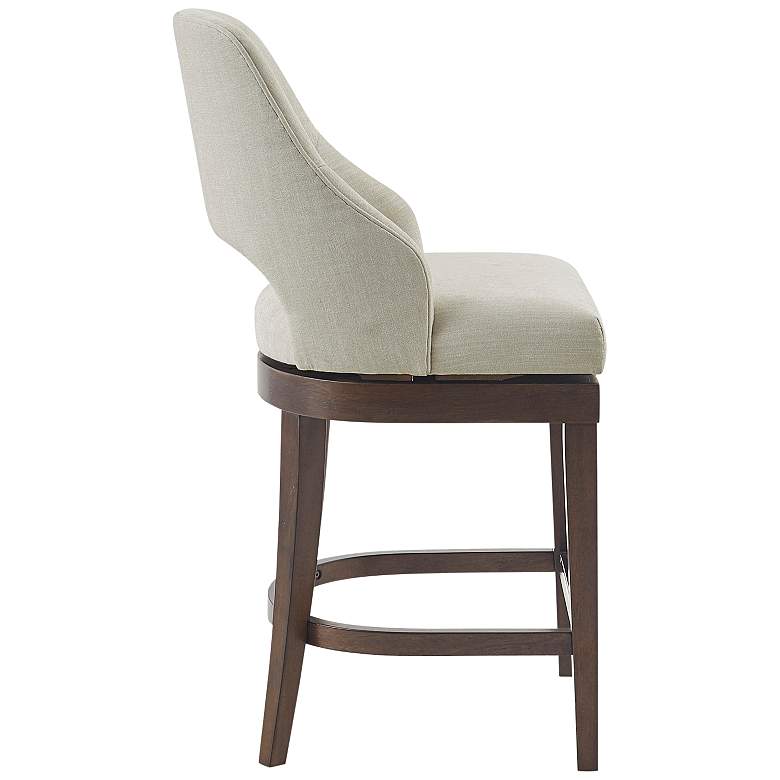 Image 6 Marshall 25 3/4" High Cream Fabric Swivel Counter Stool more views