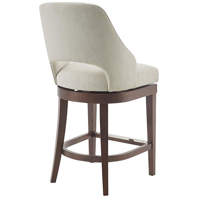Image 7 Marshall 25 3/4" High Cream Fabric Swivel Counter Stool more views