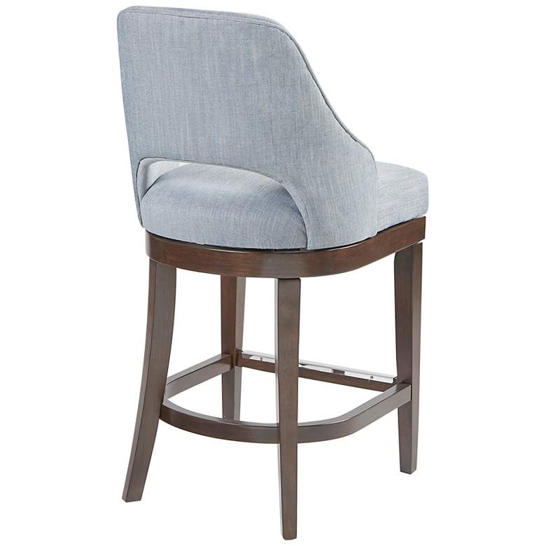 Image 7 Marshall 26 inch Blue Fabric Swivel Counter Stool more views