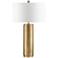 Marshall Antique Brass Metal Cylinder Table Lamp