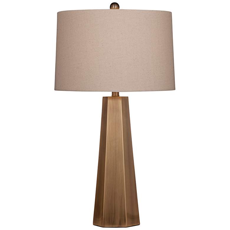 Image 1 Marsham Brushed Gold Hexagonal LED Table Lamp