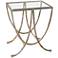 Marta 24" Wide Antiqued Silver Leaf Iron Side Table