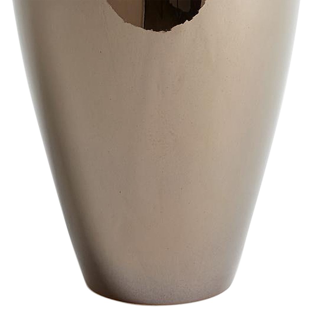 Image 3 Marta's 13 1/2"W Bronze with Reactive Blue Decorative Vase more views