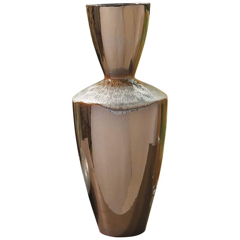 Image 1 Marta's 21 1/4"H Bronze with Reactive Blue Decorative Vase