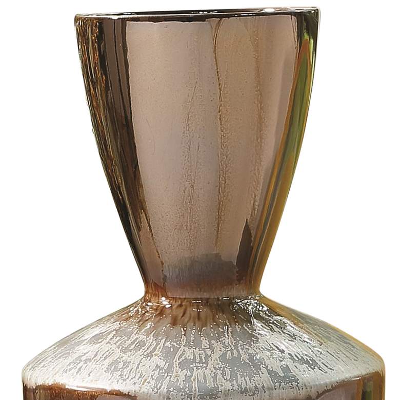 Image 2 Marta&#39;s 21 1/4 inchH Bronze with Reactive Blue Decorative Vase more views