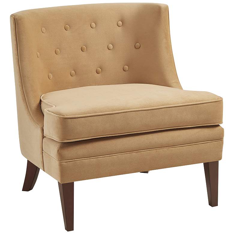 Image 2 Marth Stewart Halleck Dark Rich Gold Fabric Tufted Accent Chair