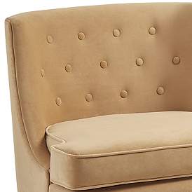 Image3 of Marth Stewart Halleck Dark Rich Gold Fabric Tufted Accent Chair more views
