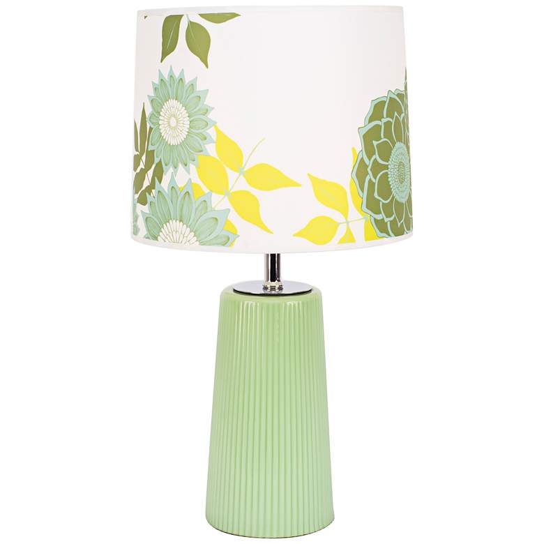 Image 1 Martha Apple Glass Table Lamp with Anna Green Shade