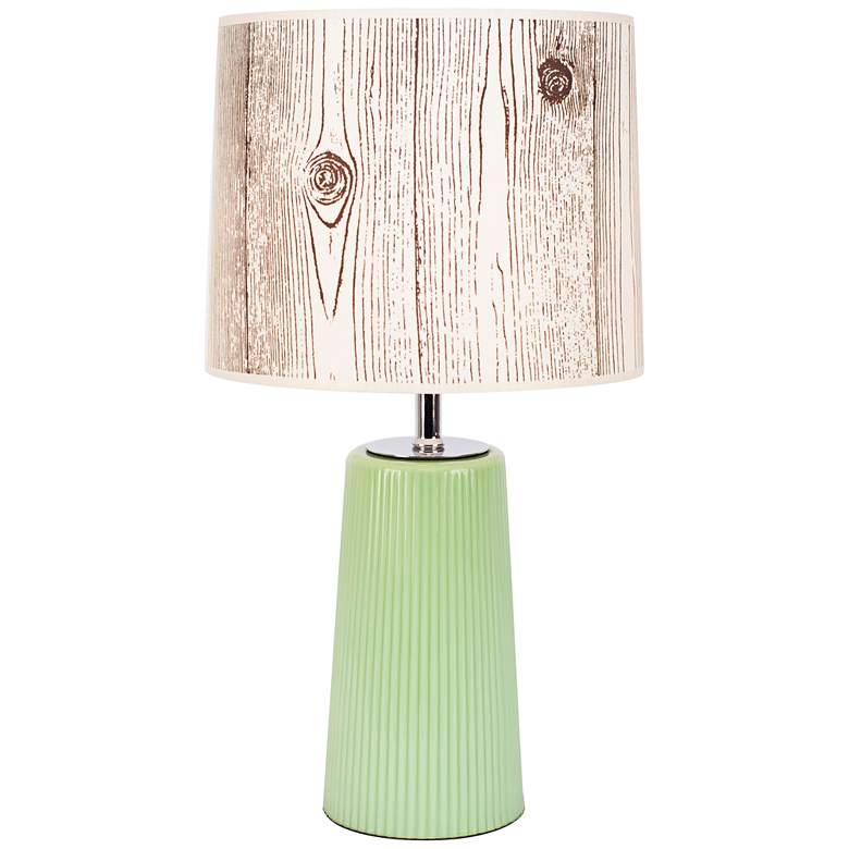 Image 1 Martha Apple Glass Table Lamp with Faux Bois Light Shade