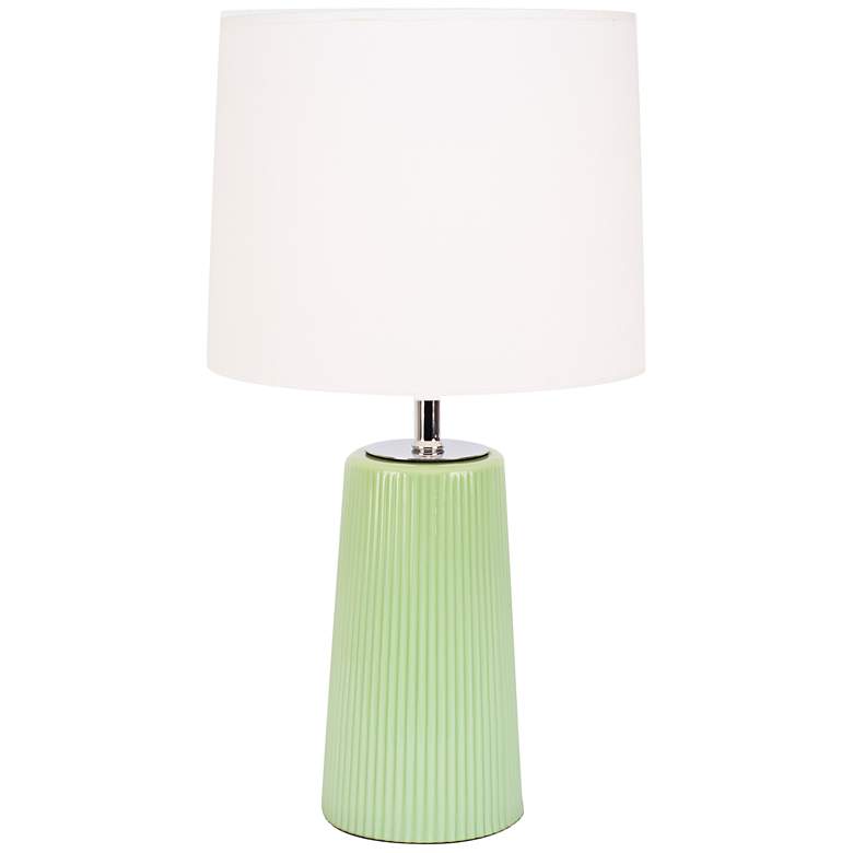 Image 1 Martha Apple Glass Table Lamp with Ivory Shade