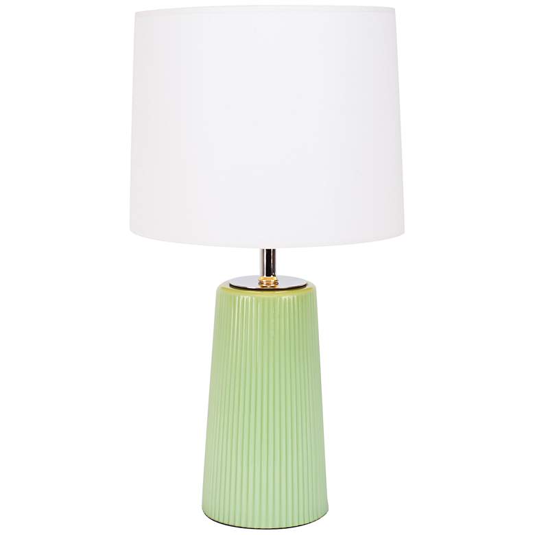 Image 1 Martha Apple Glass Table Lamp with White and Gold Shade