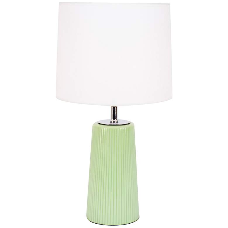 Image 1 Martha Apple Glass Table Lamp with White Linen Shade