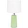 Martha Apple Glass Table Lamp with White Linen Shade
