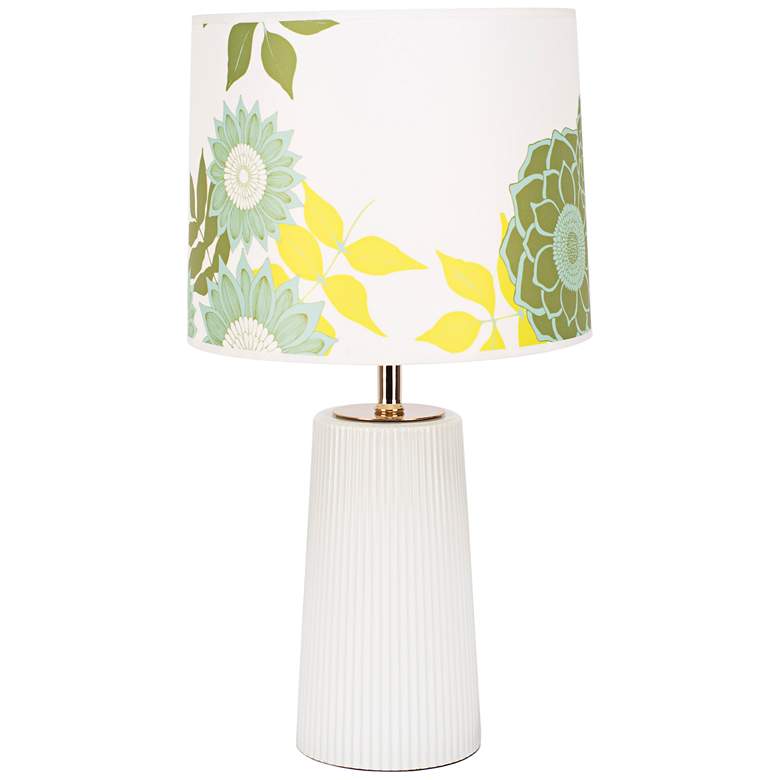 Image 1 Martha Milk Glass Table Lamp with Anna Green Shade