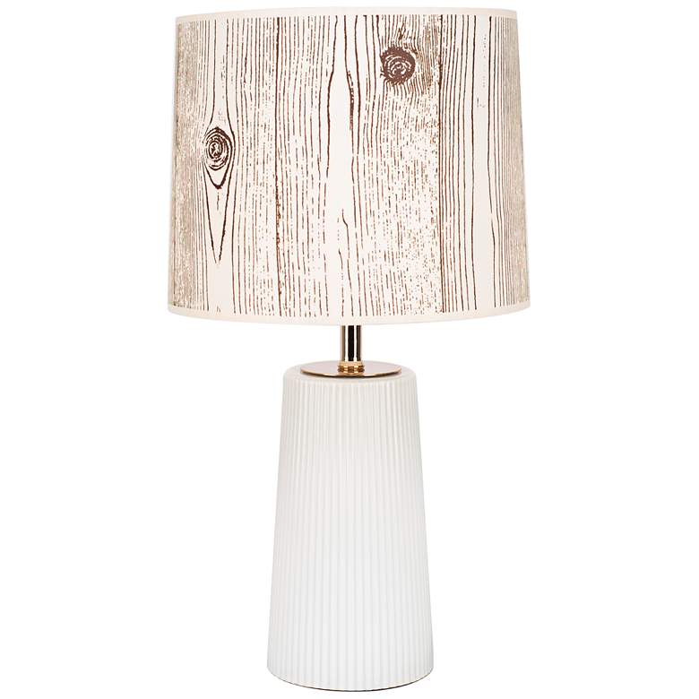 Image 1 Martha Milk Glass Table Lamp with Faux Bois Light Shade