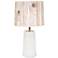 Martha Milk Glass Table Lamp with Faux Bois Light Shade
