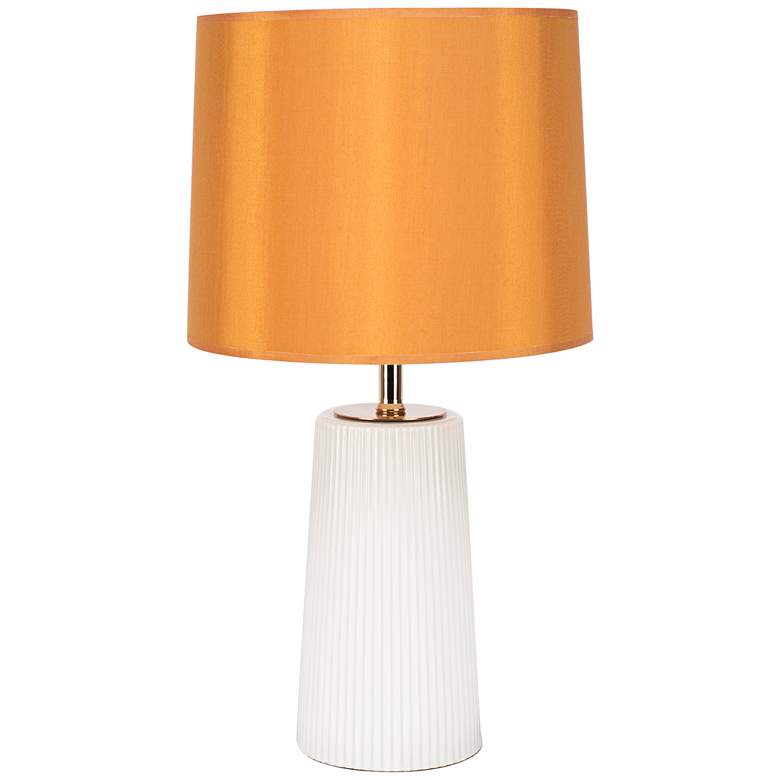 Image 1 Martha Milk Glass Table Lamp with Gold Shade