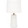 Martha Milk Glass Table Lamp with Ivory Shade
