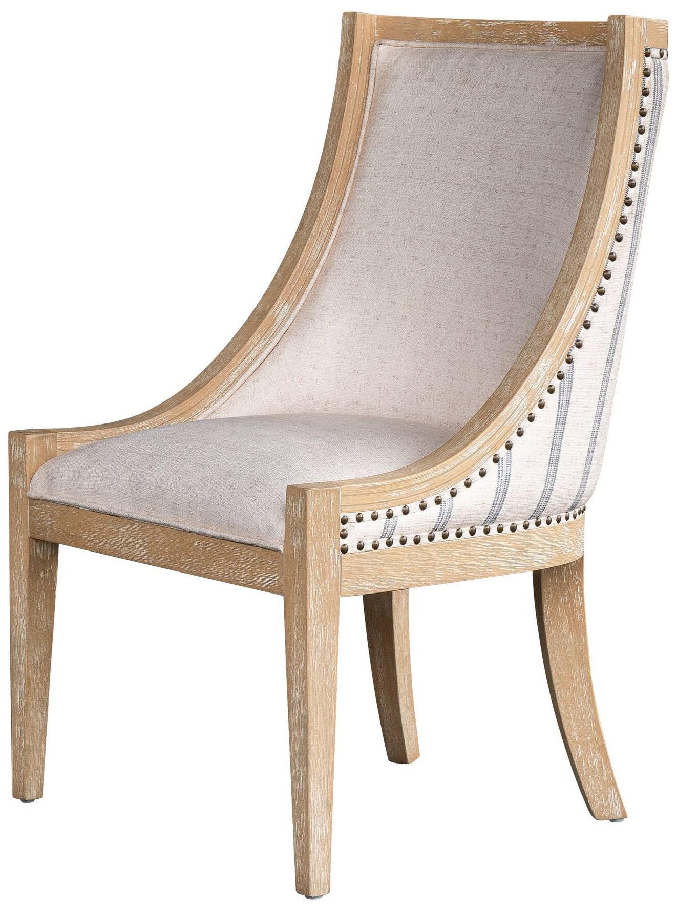 Image 3 Martha Stewart 24" Wide Nailhead Trim Beige Dining Chair more views