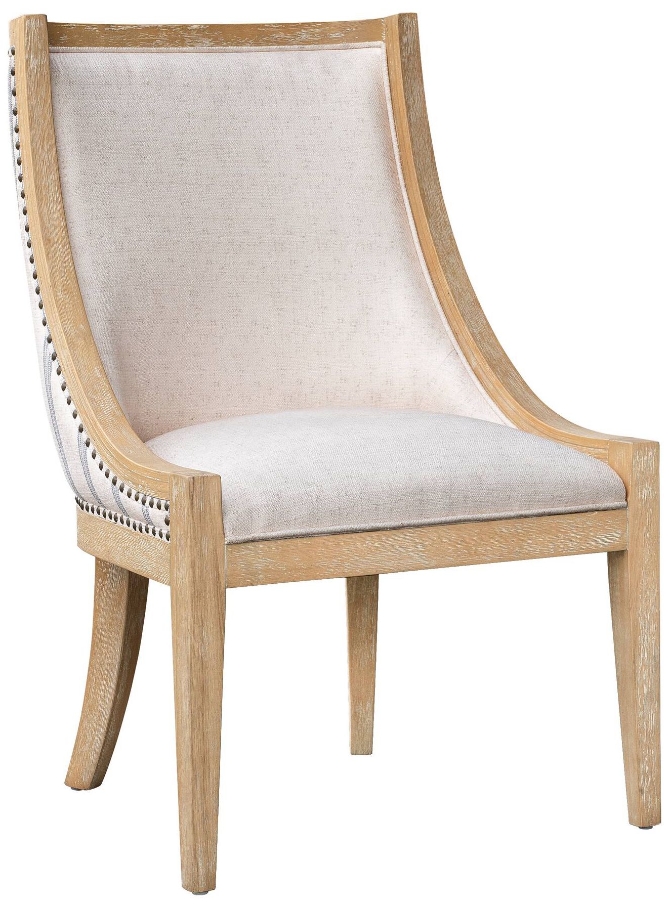 Image 4 Martha Stewart 24" Wide Nailhead Trim Beige Dining Chair more views